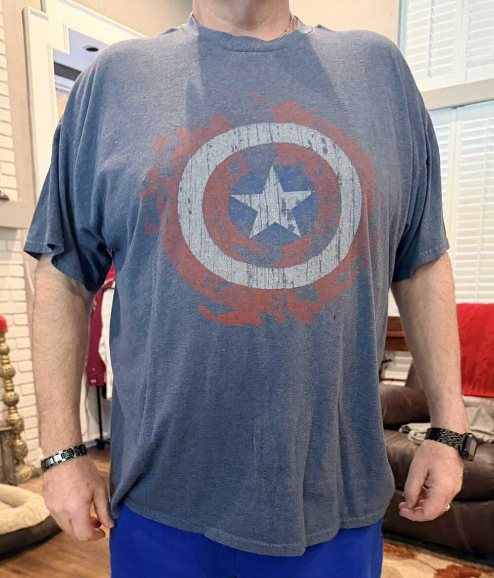 Marvel Captain America Shield Graphic Blue T-Shirt XXL